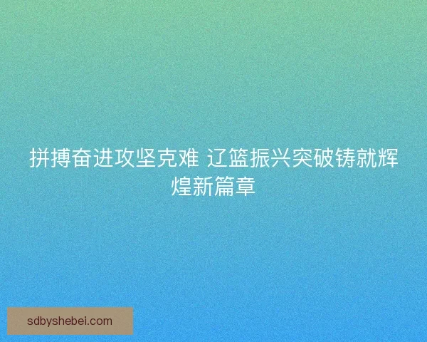 拼搏奋进攻坚克难 辽篮振兴突破铸就辉煌新篇章
